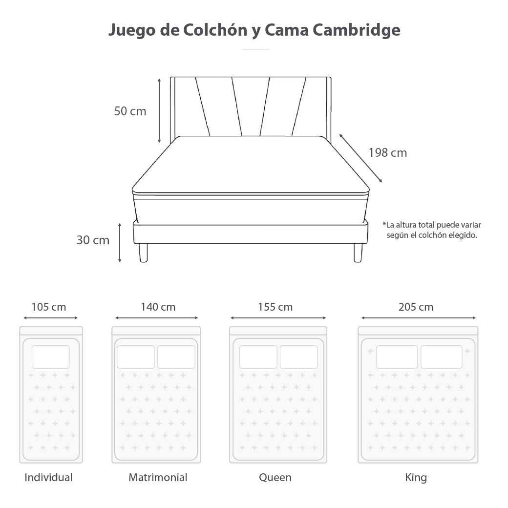 Juego de Colchón y Box Cambridge