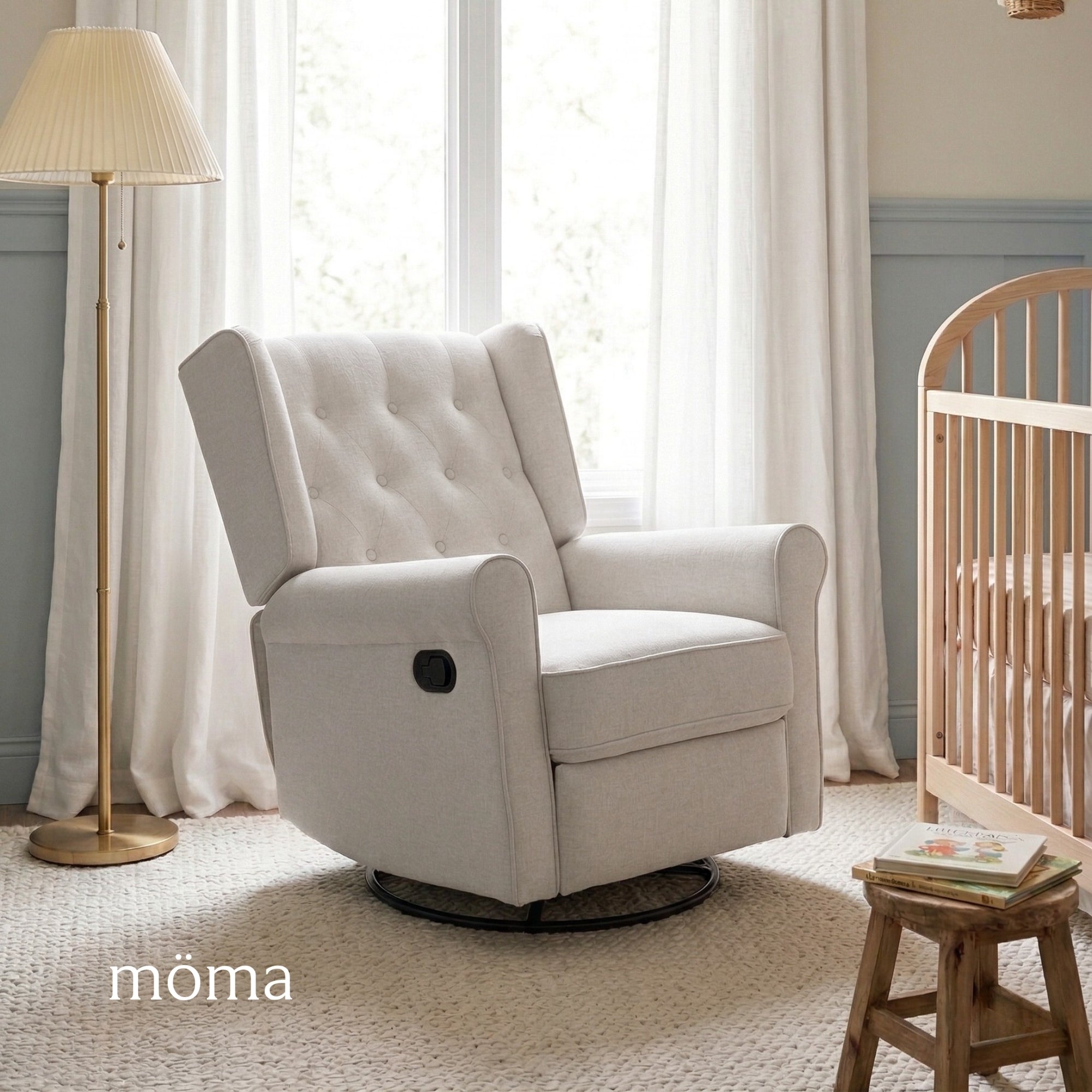 Sillón Reclinable Giratorio Con Mecedora Bloom Gris