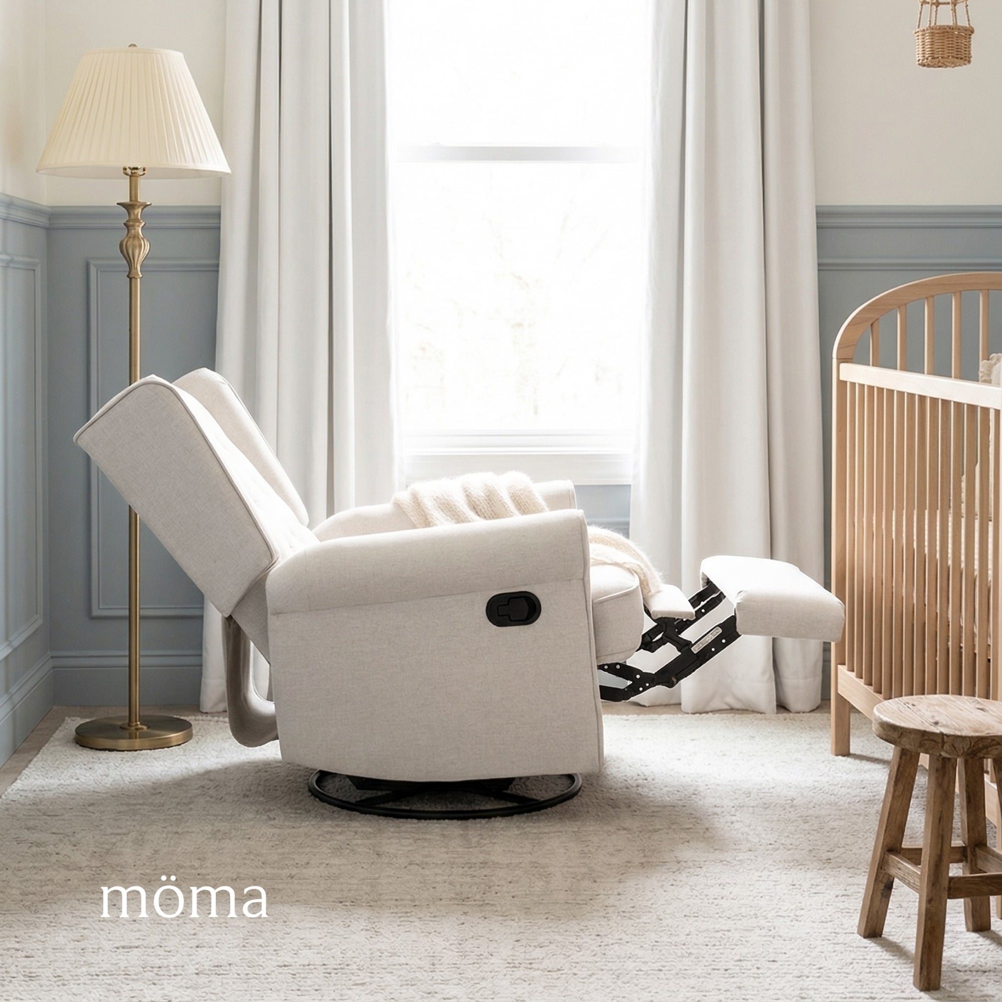 Sillón Reclinable Giratorio Con Mecedora Bloom Gris