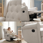 Sillón Reclinable Giratorio Con Mecedora Bloom Gris