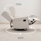 Sillón Reclinable Giratorio Con Mecedora Bloom Gris