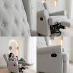 Sillón Reclinable Giratorio Con Mecedora Bloom Gris