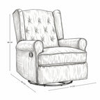 Sillón Reclinable Giratorio Con Mecedora Bloom Gris