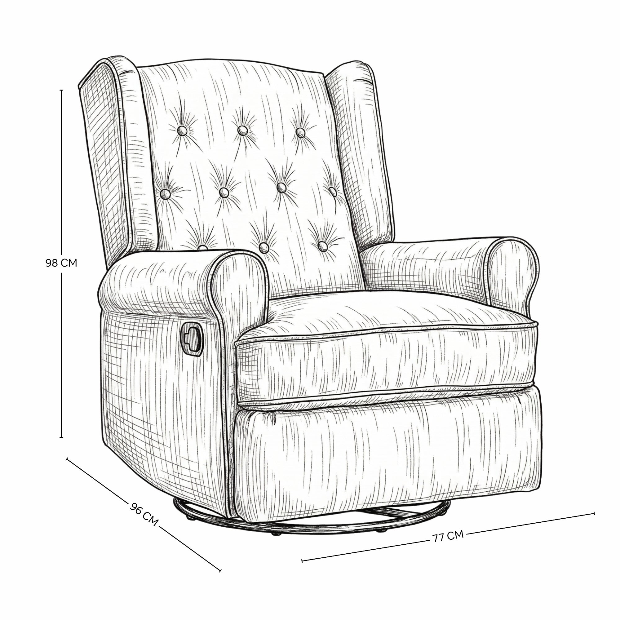 Sillón Reclinable Giratorio Con Mecedora Bloom Gris