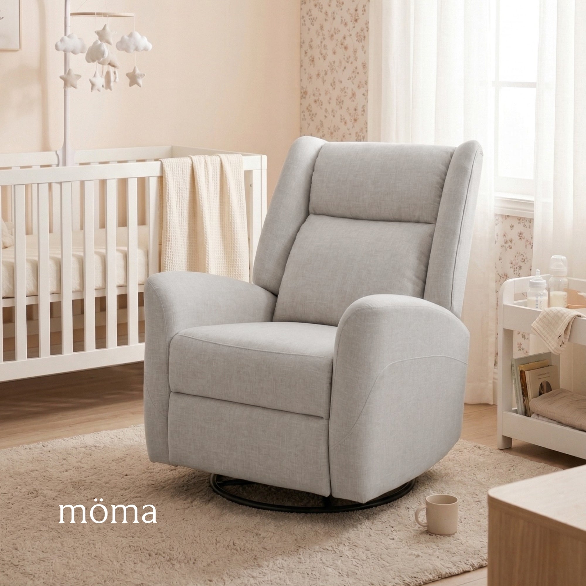 Sillón Reclinable Giratorio Con Mecedora Mila