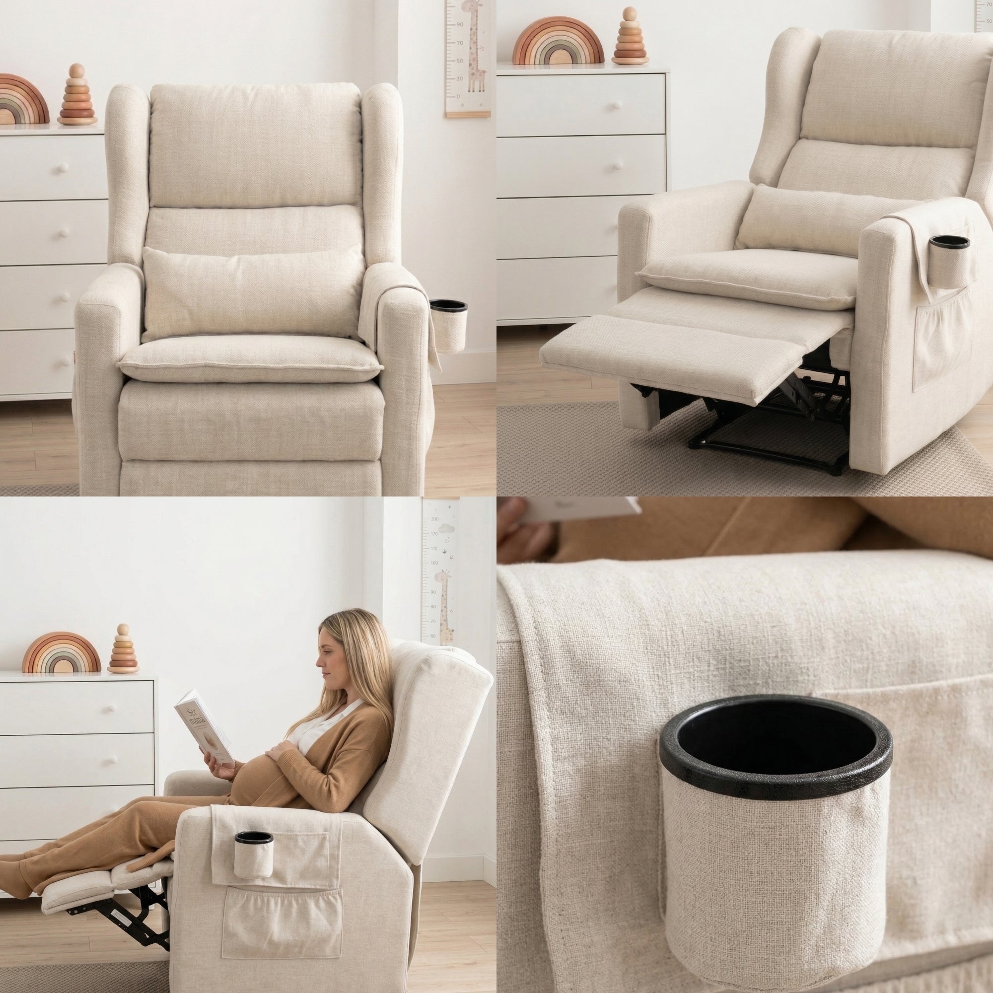 Sillón Reclinable Giratorio Con Mecedora Nido
