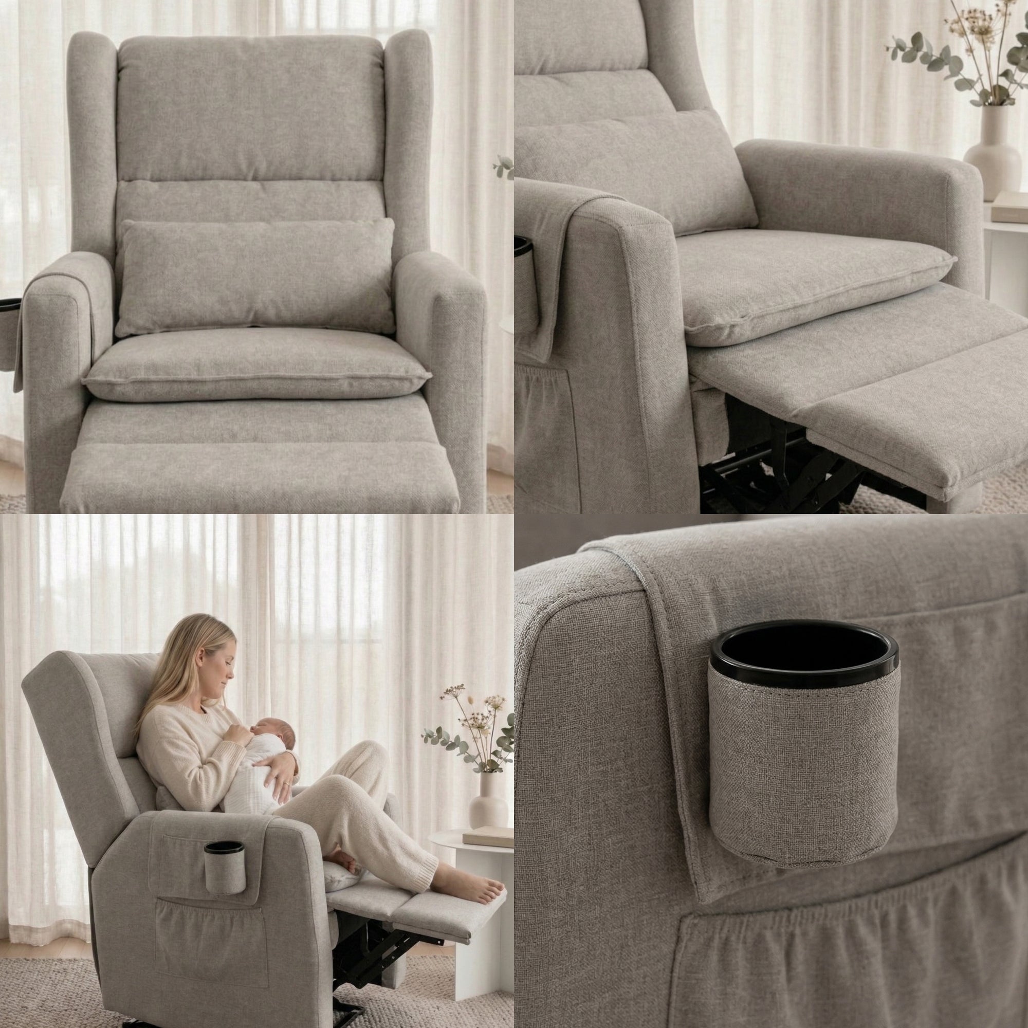Sillón Reclinable Giratorio Con Mecedora Nido